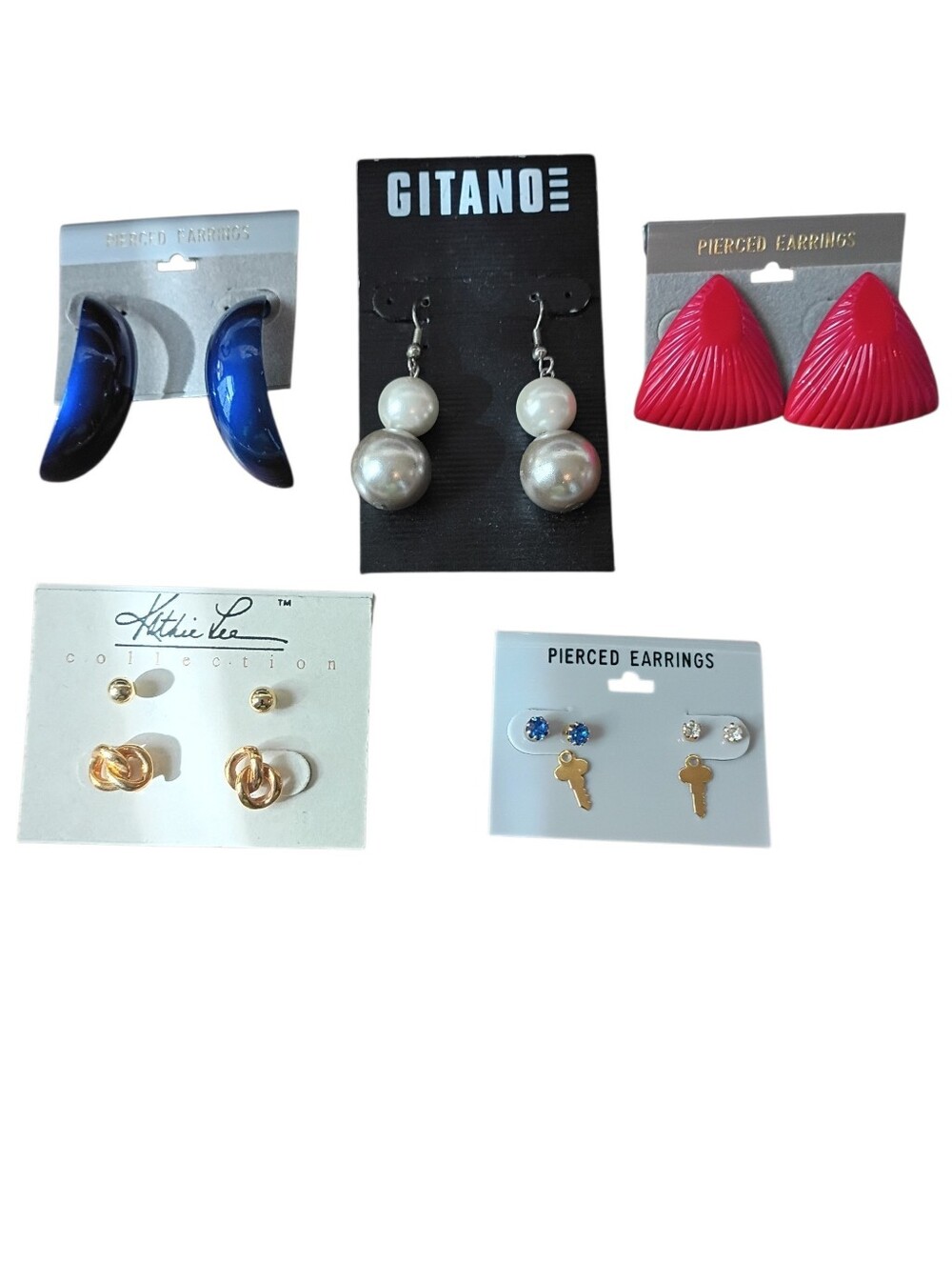 Assorted Earrings Set- Red, Blue, Silver, And Gold Accents
